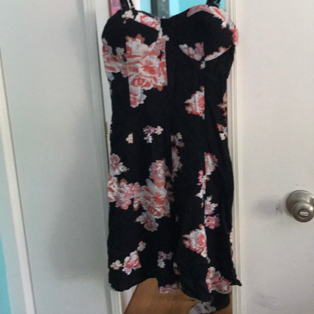 American Eagle Floral Corseted Skater Dress